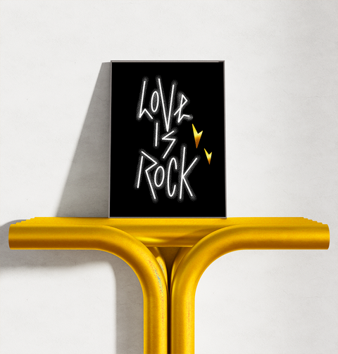 LOVE IS ROCK - Luxe-Rock Graphic Wall Art - A3
