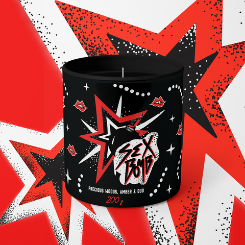 SEX BOMB - 200g Luxe Scented Candle by Kiki Gunn Girlie gifts, Rock N Roll Scent