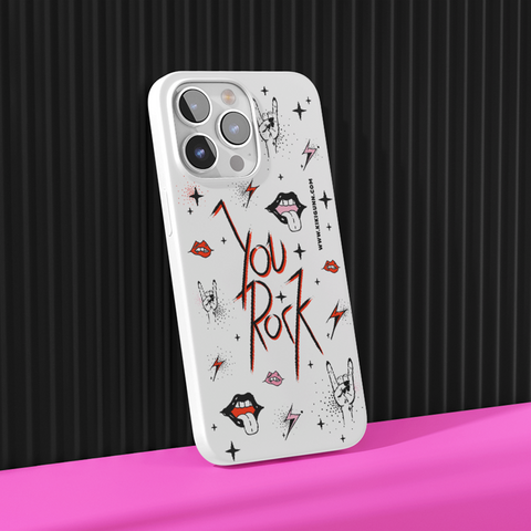 "You Rock" iPhone Case. Rock Chick design, Badass gifts, unique gifts with attitude.